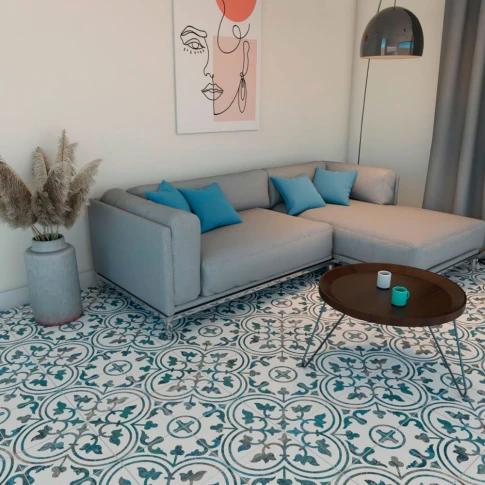 Marockanskt Klinker Alhambra Blå Matt 25x25 cm